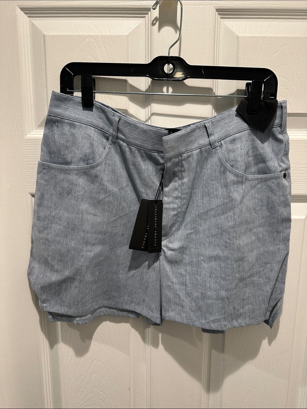 Theyskens' Theory Light Blue Denim-Style Women's Shorts NWT size 10